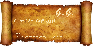 Gyárfás Gyöngyi névjegykártya